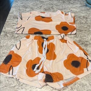 Shein Floral Print Women's Shorts Set